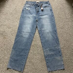 Fashion Nova lightwash Straight Leg Jeans Women size 11 NWT